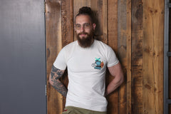 White Punk Sticker T-Shirt-XL